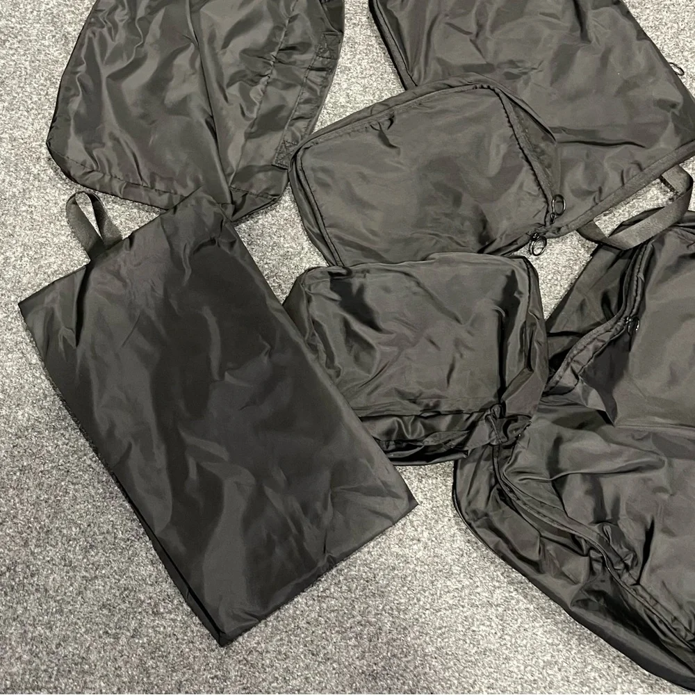 NWT 6 Pc Black Set Packing Cubes Travel Bag